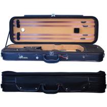 Estojo retangular térmico luxo preto violino marrom/café