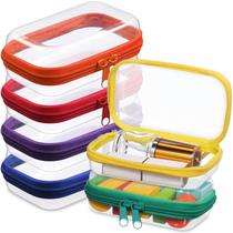 Estojo rígido com zíper, 6 peças de PVC transparente Sanwuta, 13x8x5cm Estojo rígido com zíper, 6 peças de PVC transparente Sanwuta, 13x8x5cm