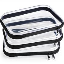 Estojo rígido transparente com zíper, bolsa de plástico, bolsa de maquiagem transparente