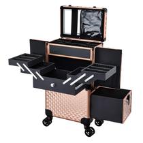 Estojo Rolling Train Adazzo Professional Maquiador em ouro rosa