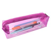 Estojo Rosa Escolar Infanitl Lápis Caneta Plástico Cristal Estojo Rosa Escolar Infanitl Lápis Caneta Plástico Cristal