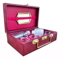 Estojo Santa Ceia - Maleta Para Servir - Vermelho - 5 Cálices, Garrafinha, Frasco para Pão, Mini-Bandeja e Vidro para Óleo Estojo Santa Ceia - Maleta Para Servir - Vermelho - 5 Cálices, Garrafinha, Frasco para Pão, Mini-Bandeja e Vidro para Óleo