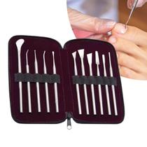 Estojo Santa Clara para Pedicure em Aço Inox 11 Peças Profissional