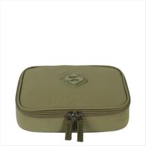 Estojo Sestini 2 divisórias box matcha verde khaki Estojo Sestini 2 divisórias box matcha verde khaki