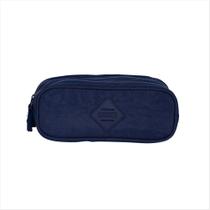 Estojo Sestini 3 divisórias crinkle azul