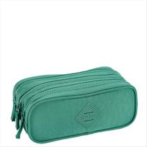 Estojo Sestini 3 divisórias crinkle verde jade