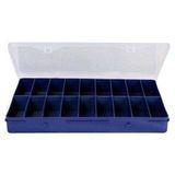 Estojo Simples 35x22cm Azul 18 Divisórias