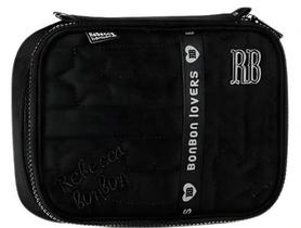 Estojo Simples Escolar Feminino Rebeca Bonbon Liso Preto