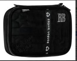 Estojo Simples Escolar Feminino Rebeca Bonbon Liso Preto