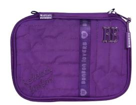 Estojo Simples Escolar Feminino Rebeca Bonbon Liso Roxo