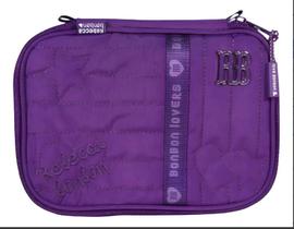 Estojo Simples Escolar Feminino Rebeca Bonbon Liso Roxo