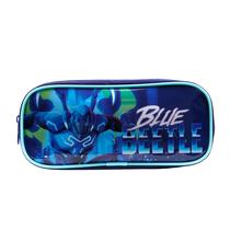 Estojo Simples Escolar Infantil Blue Beetle Besouro Azul