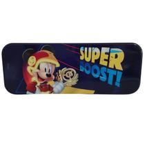 Estojo Simples Escolar Infantil Lata Mickey Super Boost