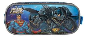 ESTOJO SIMPLES ESCOLAR LIGA DA JUSTIÇA METAL FORCE XERYUS Azul