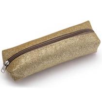 Estojo Simples Glitter Dourado Waleu