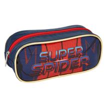 Estojo Simples Infantil Super Spider Dourada Aranha Escolar