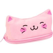 Estojo Simples Kawaii Gatinho Rosa em Lona Contact Estojo Simples Kawaii Gatinho Rosa em Lona Contact