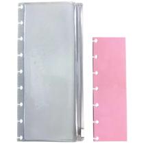 Estojo Simples PVC Transparente com Régua PP Rosa Estojo Simples PVC Transparente com Régua PP Rosa