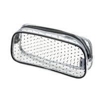 Estojo Simples Transparente Poá BRW Estojo Simples Transparente Poá BRW