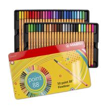 Estojo Stabilo De Metal Ponta 0,4mm Com 50 Cores Sortidas Estojo Stabilo De Metal Ponta 0,4mm Com 50 Cores Sortidas