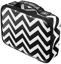Estojo Stylist ZUCA Small Chevron Print com divisórias de espuma Estojo Stylist ZUCA Small Chevron Print com divisórias de espuma
