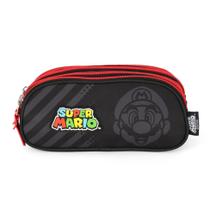 Estojo Super Mario Bros Triplo Juvenil Escolar Vermelho Estojo Super Mario Bros Triplo Juvenil Escolar Vermelho