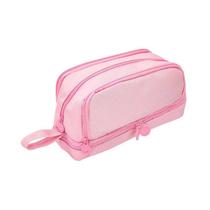 Estojo Tecido 4 Zíper e Bolsos Internos