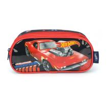 Estojo tecido hot wheels md 2ziperes pt - LUXCEL