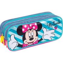 Estojo Tecido Minnie 16Y Gd 2Bolsos Azul Sestini - Sestini