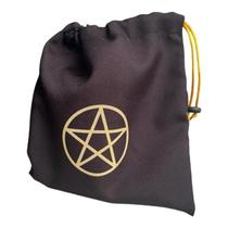 Estojo Tecido Pentagrama Preto e Dourado P Baralho 20x19cm Estojo Tecido Pentagrama Preto e Dourado P Baralho 20x19cm