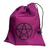 Estojo Tecido Pentagrama Roxo e Preto Para Baralho 20x19cm