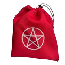 Estojo Tecido Pentagrama Vermelho e Prata P Baralho 20x19cm