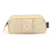 Estojo Tecido UP4YOU 2 Zíperes Bege Estojo Tecido UP4YOU 2 Zíperes Bege