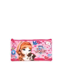 Estojo Tilibra Slim Jolie Loira Infantil Rosa