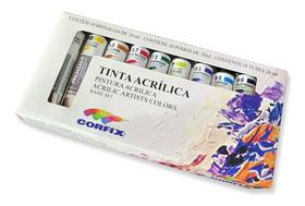 Estojo Tinta Acrílica 20 Ml 10 Cores Corfix