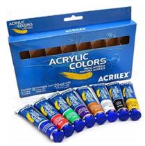 Estojo Tinta Acrílica Acrylic Colors Acrilex Com 8 Bisnagas