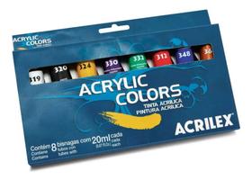 Estojo Tinta Acrílica Acrylic Colors Acrilex Com 8 Bisnagas
