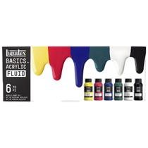 Estojo Tinta Acrilica Basics Fluid 118ml Liquitex C/6 Cores