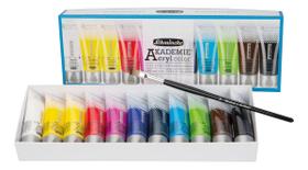 Estojo Tinta Acrílica Importada Schmincke Akademie 12 Peças