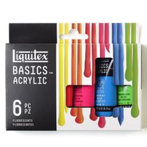 Estojo Tinta Acrílica Liquitex Basics 22ml 6 Cores Fluorescentes