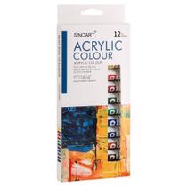 Estojo Tinta Acrílica Para Tela Sinoart 12 Cores de 12ml