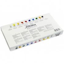 Estojo Tinta Acrílica Pébéo 10 Cores 20ml + Pincel