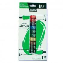 Estojo Tinta Acrílica Pébéo 12 Cores 12ml