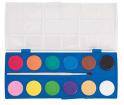 Estojo Tinta Aquarela Com 12 Cores + Pincel Tris