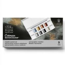 Estojo Tinta Aquarela em Pastilha Winsor & Newton Cotman 8 Cores Metálicas Estojo Tinta Aquarela em Pastilha Winsor & Newton Cotman 8 Cores Metálicas