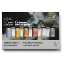 Estojo Tinta Aquarela em Tubo Winsor & Newton Cotman 6 Cores Metálicas