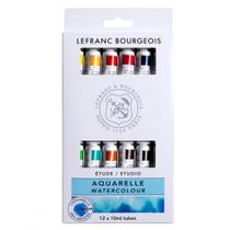 Estojo Tinta Aquarela Lefranc & Bourgeois 10ml 12 Cores Estojo Tinta Aquarela Lefranc & Bourgeois 10ml 12 Cores