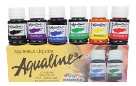 Estojo Tinta Aquarela Líquida Aqualine Corfix 06 Cores