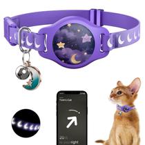 Estojo tipo coleira de gato com suporte Airtag para Apple Air Tag roxo Estojo tipo coleira de gato com suporte Airtag para Apple Air Tag roxo