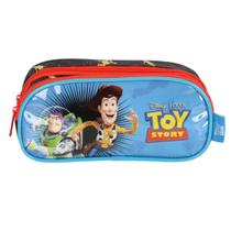 Estojo Toy Story Buzz Woody Duplo Disney Original Penal Azul